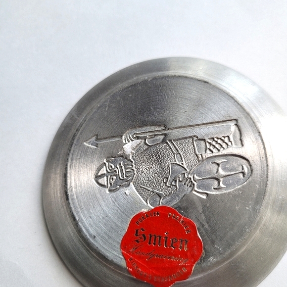 Vintage SMIEN ELK Norway Viking Nomad Coaster. PEWTER, Silver Marked - Picture 5 of 7